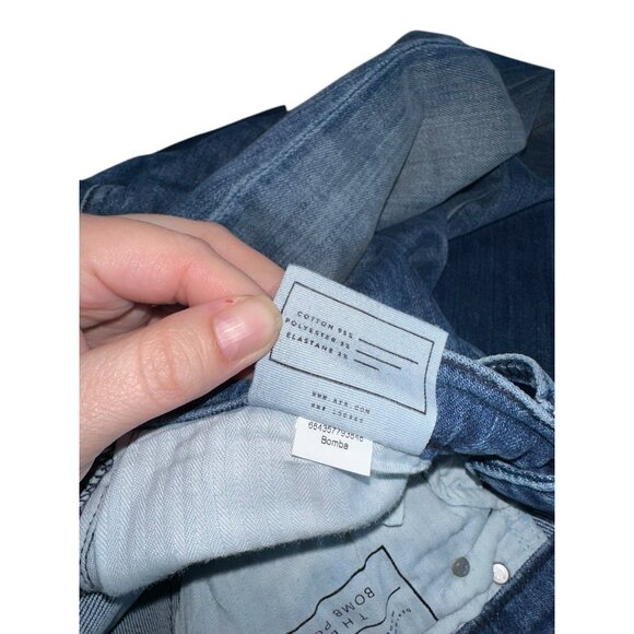 AYR Women’s The Bomb Pop Straight Leg Raw Hem High-Rise Denim Blue Jeans Size 29 - Picture 5 of 8